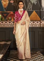 Pure Viscose Beige Party Wear Weaving Saree